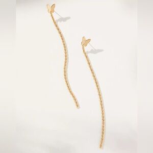NWT Anthropologie Butterfly Chain Drop Earrings